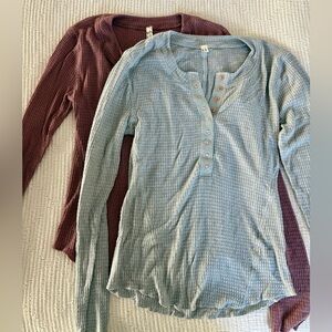 Bundle of 2 Free People One of the Girls Henleys, M
